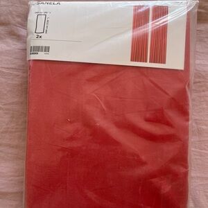 IKEA SANELA Curtains in Watermelon Red Velvet look 100% cotton